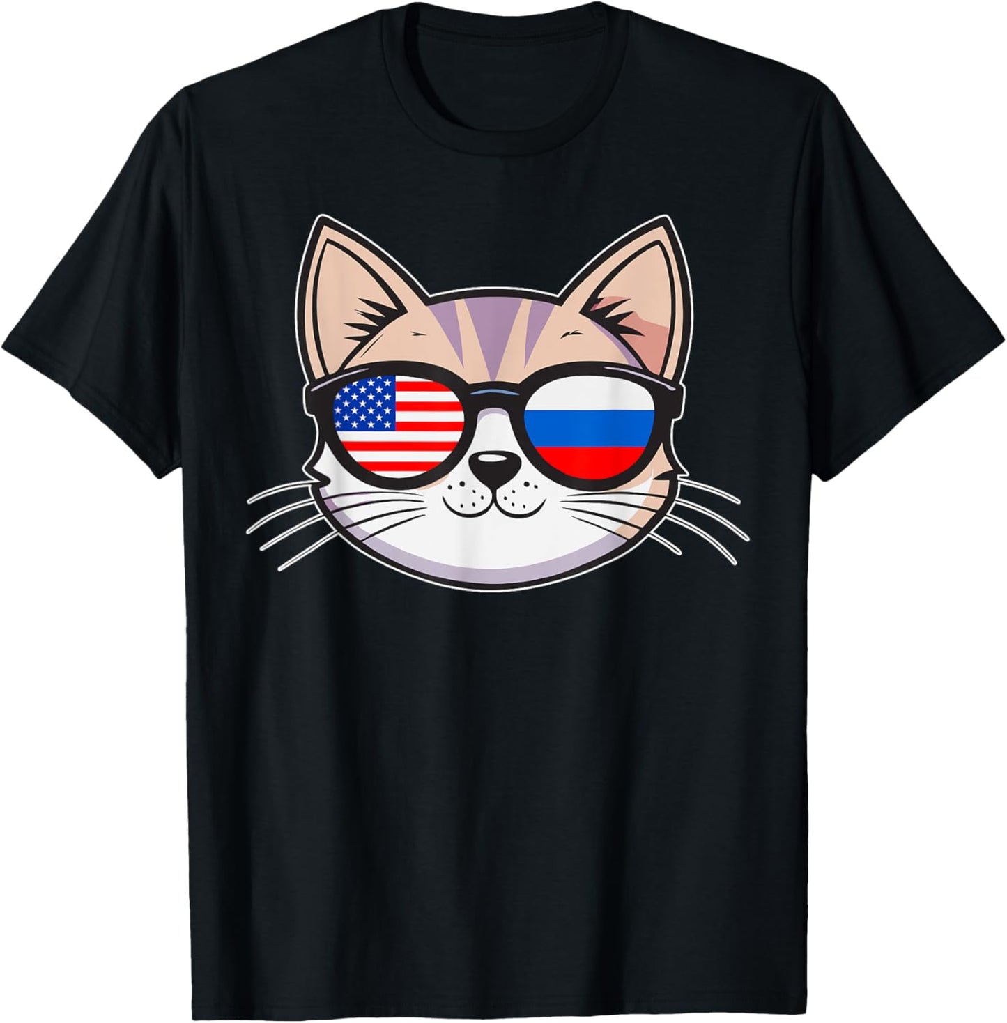 Dual Heritage Mixed Country USA Russia American Russian T-Shirt - T-Shirt | Black