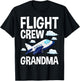 Flight Crew Airplane 1st Birthday Grandma Airplane Family T-Shirt - T-Shirt | Black