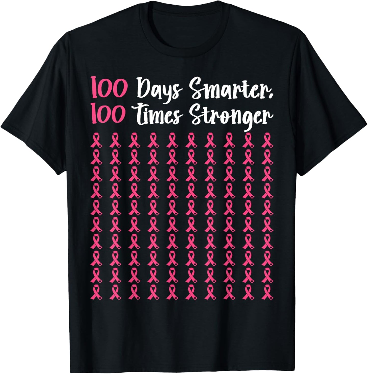 Breast Cancer 100 Days of School Teachers Men Women Kids T-Shirt - T-Shirt | Black