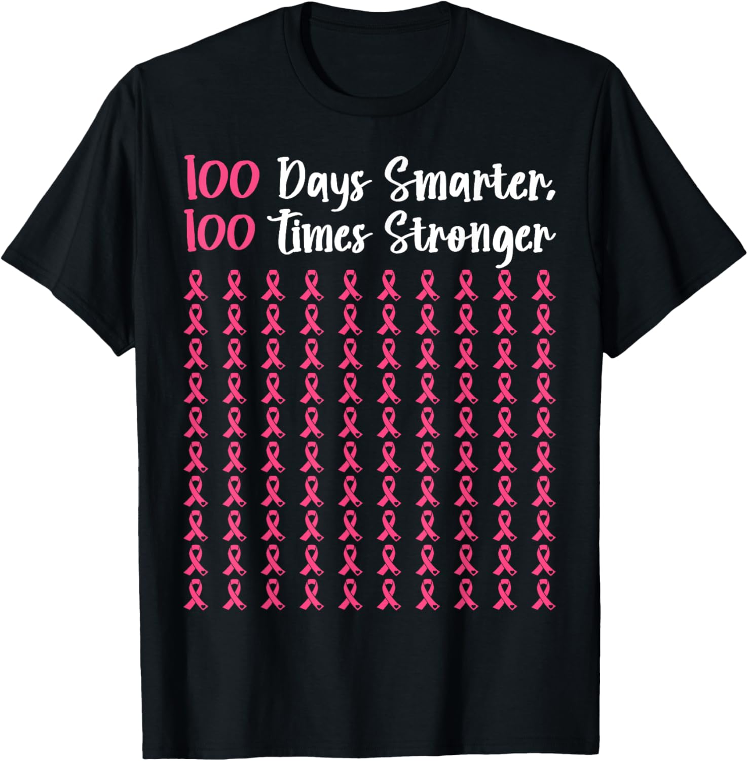 Breast Cancer 100 Days of School Teachers Men Women Kids T-Shirt - T-Shirt | Black