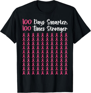 Breast Cancer 100 Days of School Teachers Men Women Kids T-Shirt - T-Shirt | Black