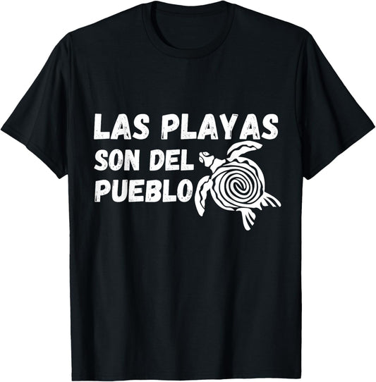 Las Playas Son Del Pueblo Save The Beach Puerto Rico Turtle T-Shirt - T-Shirt | Black