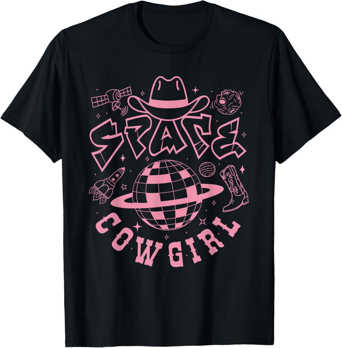 Space Cowgirls Shirt Bachelorette Party Rodeo Girls Women T-Shirt - T-Shirt | Black