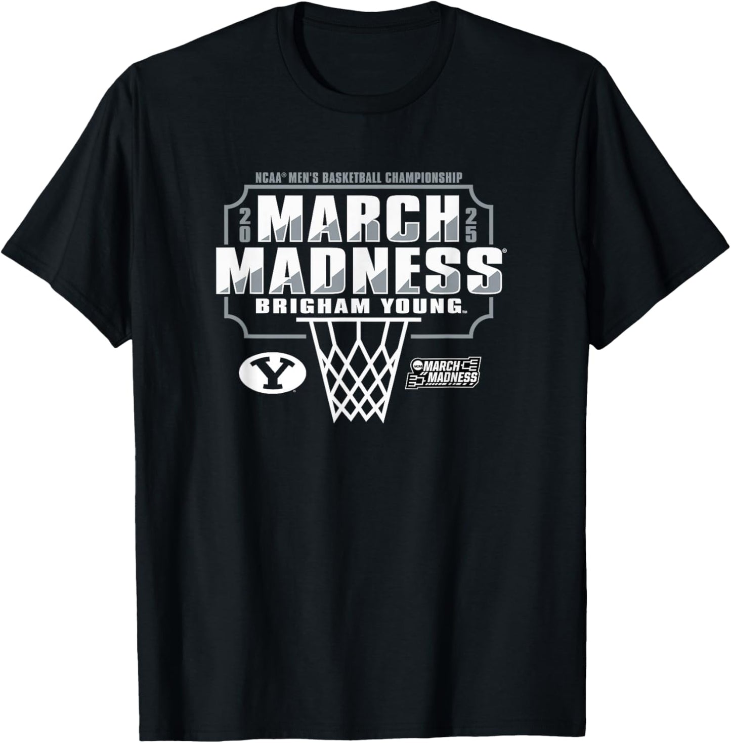BYU Cougars March Madness 2025 Men's Basketball Royal T-Shirt - T-Shirt | Black