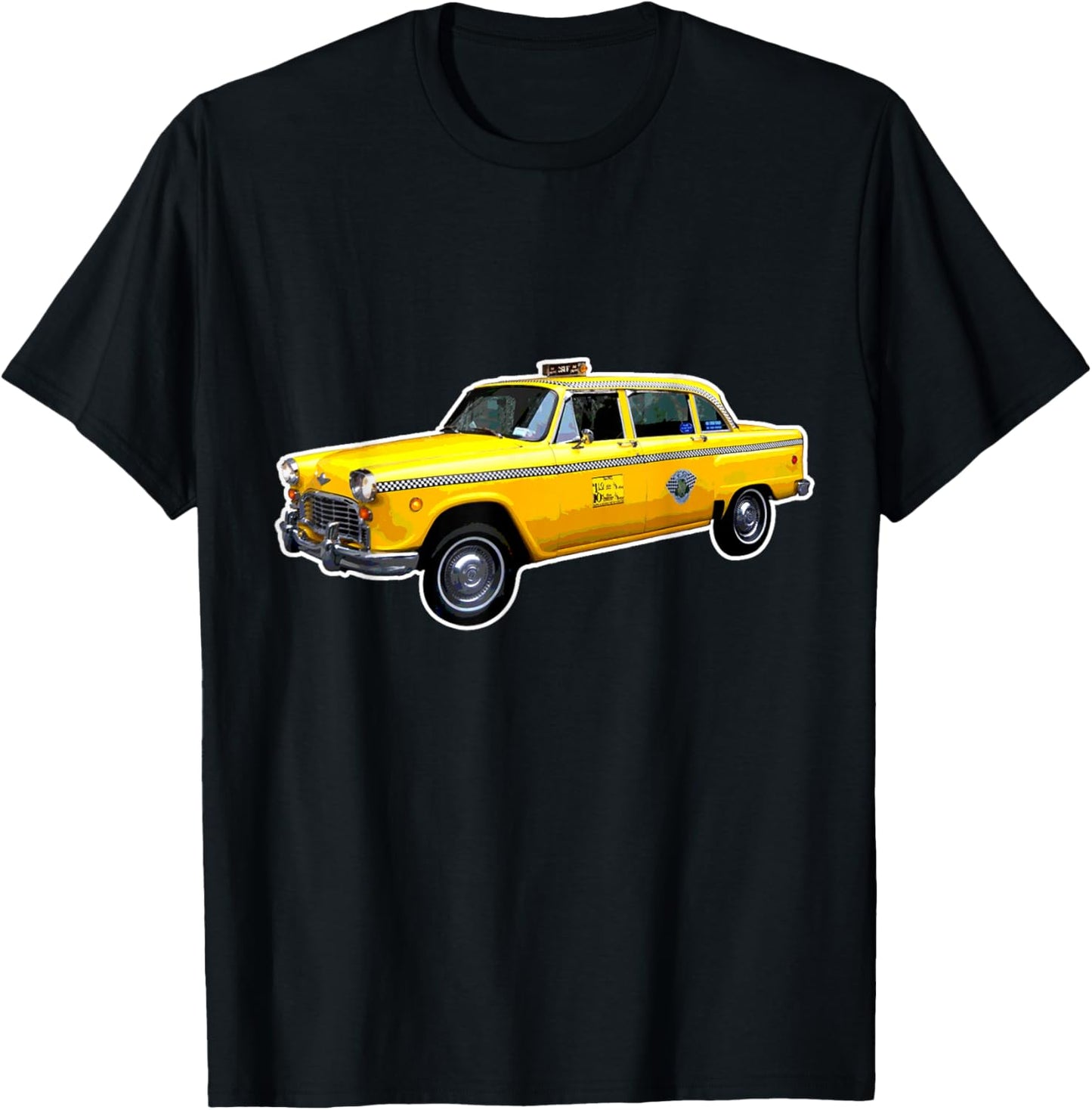 Empire State NY Co NYC Yellow Checker Taxi Cab Driver Retro New York City -Adults T-Shirt - T-Shirt | Black