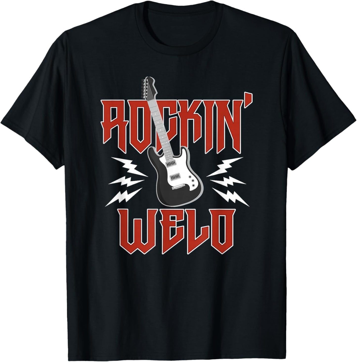 Welo Rockin One Birthday Family Matching Rock Guitar T-Shirt - T-Shirt | Black