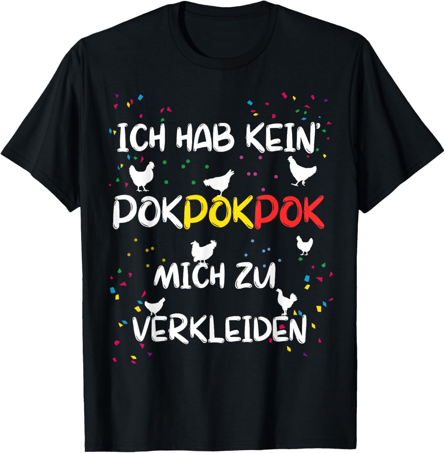 Chicken Costume Carnival Replacement Fancy Dress T-Shirt - T-Shirt | Black