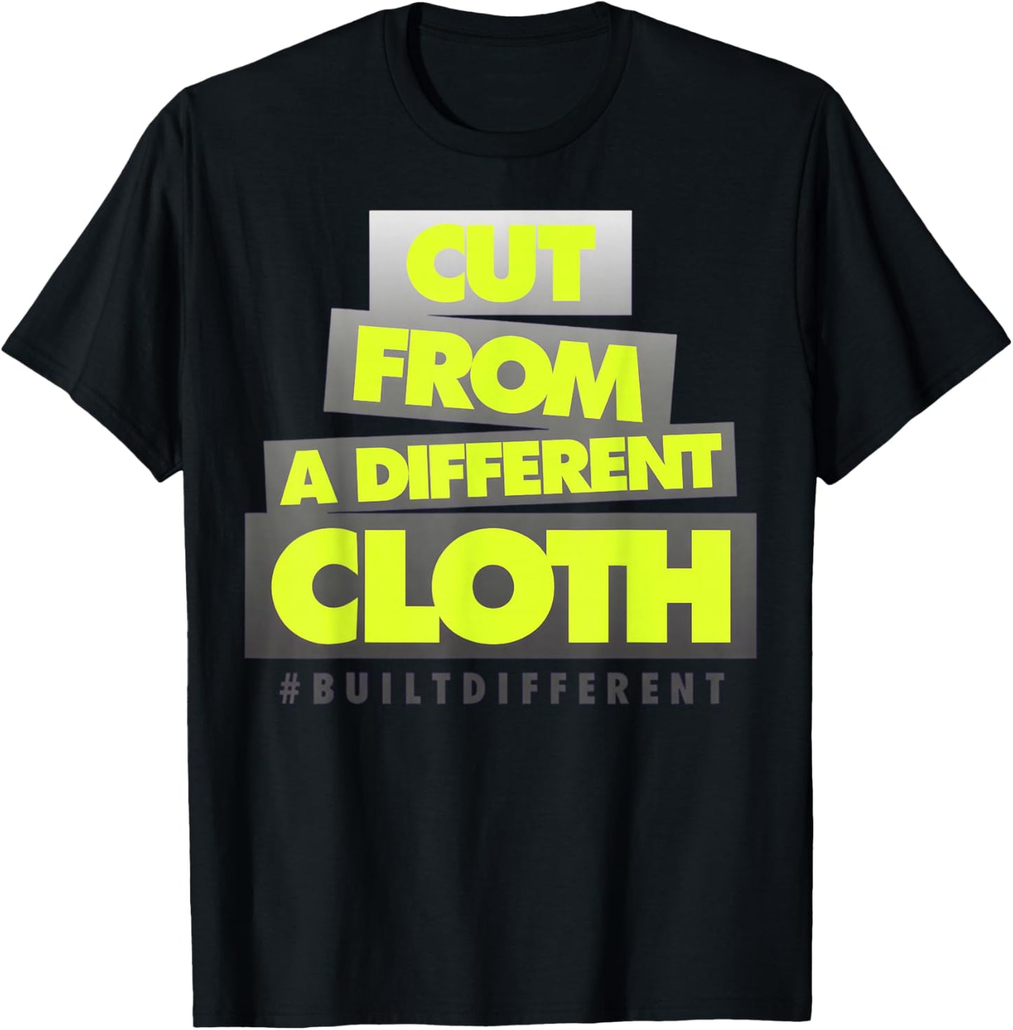 Neon Yellow Black Cool Grey Graphic Match T-Shirt - T-Shirt | Black