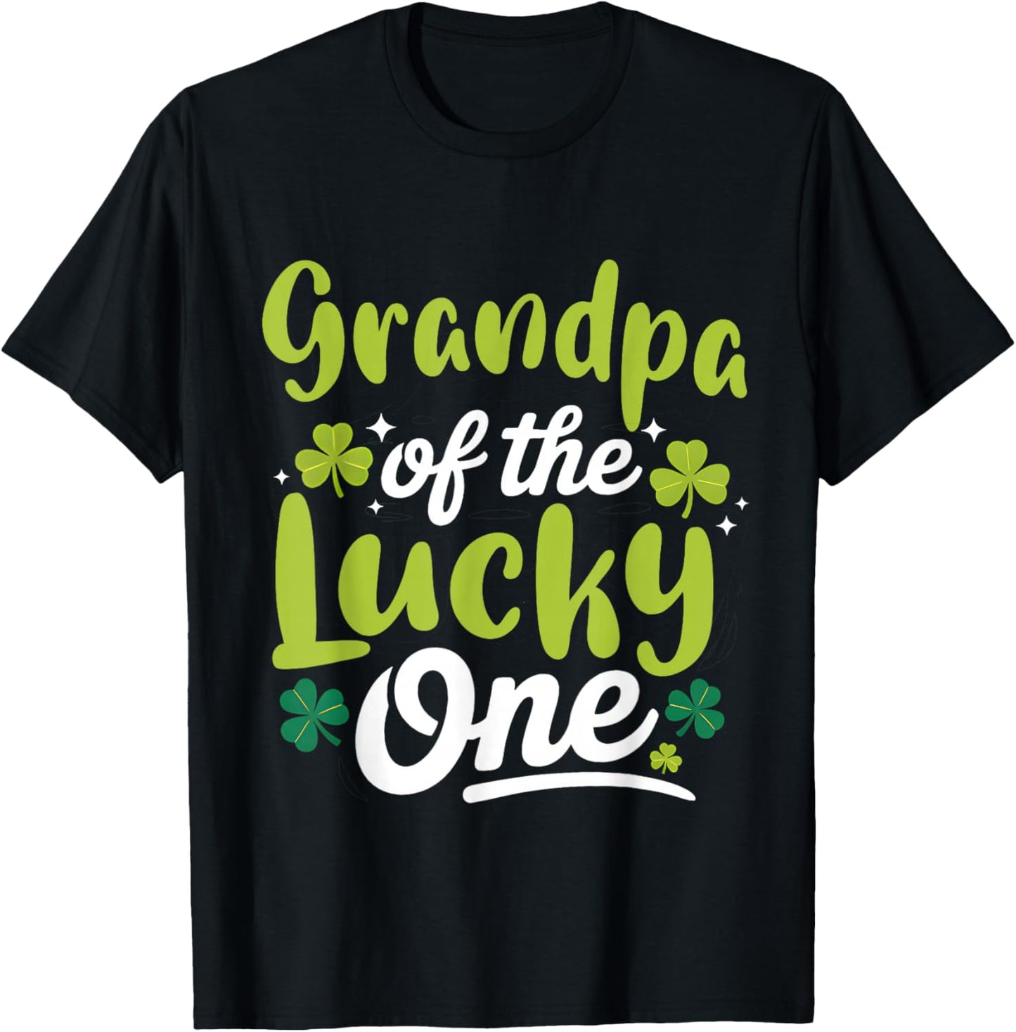 Grandpa of The Lucky One First Birthday St Patrick's Day T-Shirt - T-Shirt | Black
