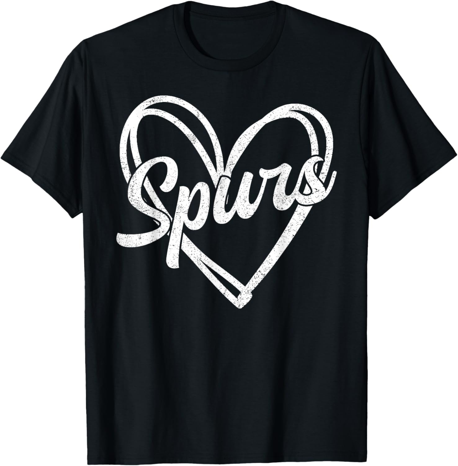 Retro Vintage Spurs Heart T-Shirt - T-Shirt | Black