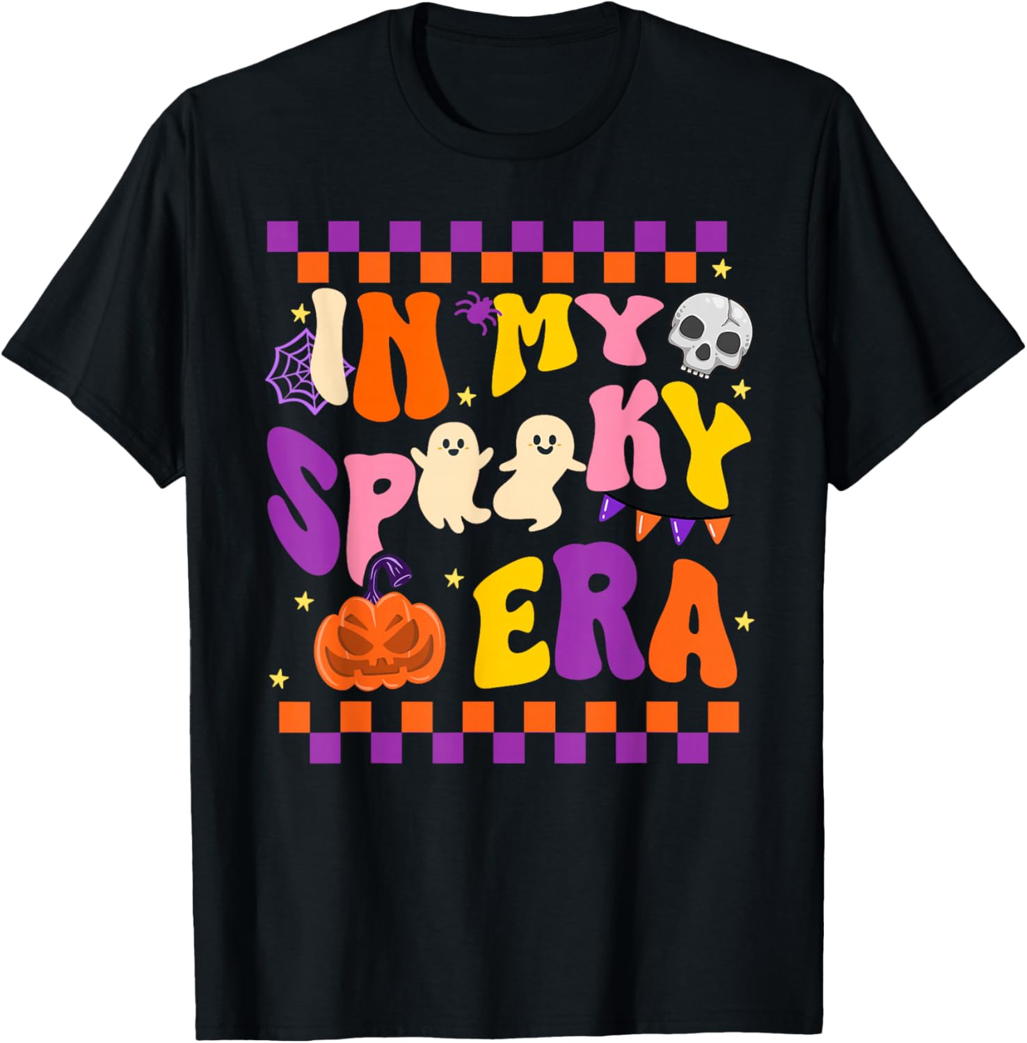 In My Spooky Era Cute Ghost Funny Halloween T-Shirt - T-Shirt | Black