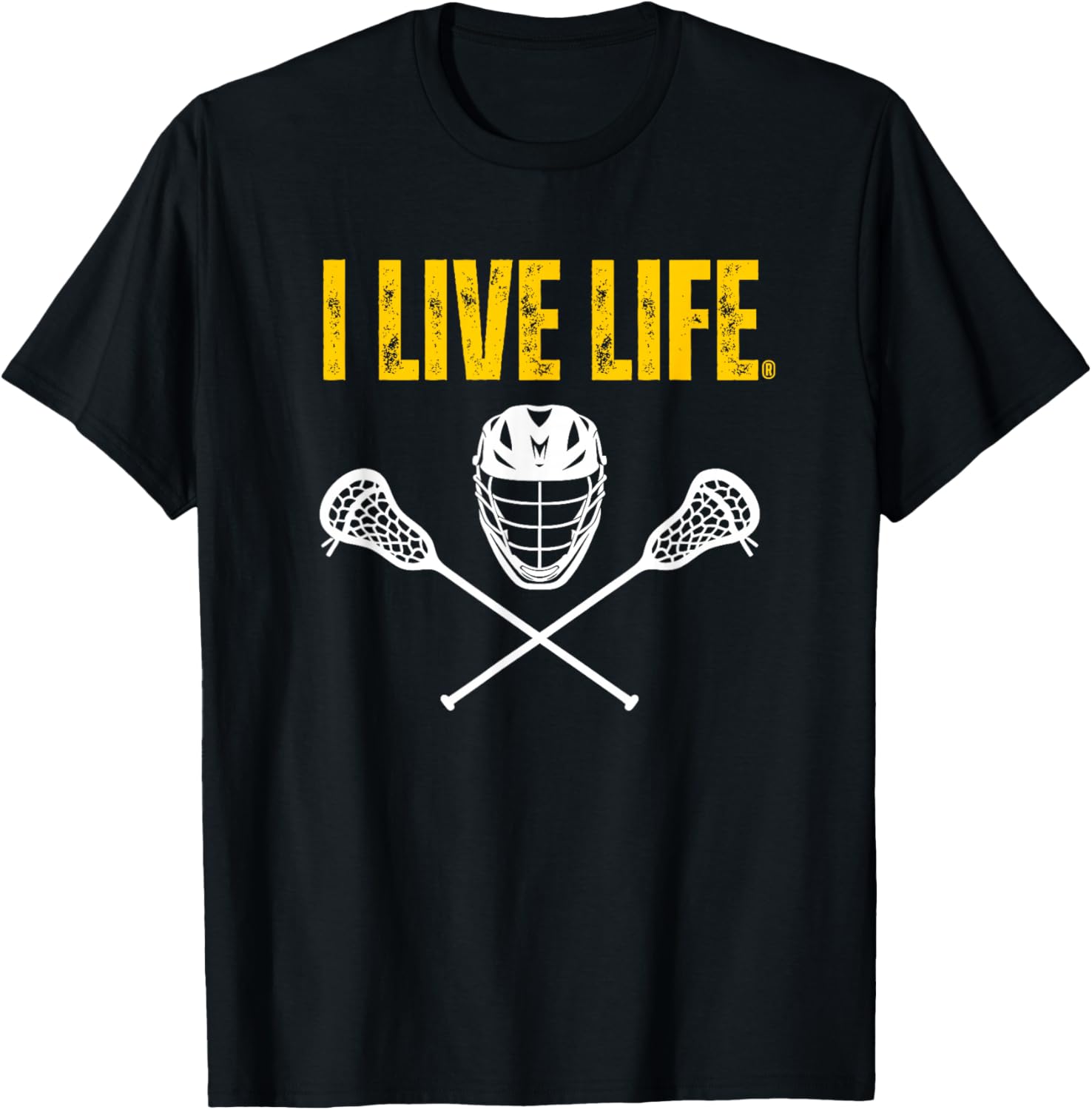I Live Life Lacrosse Athletic Sports Design T-Shirt - T-Shirt | Black