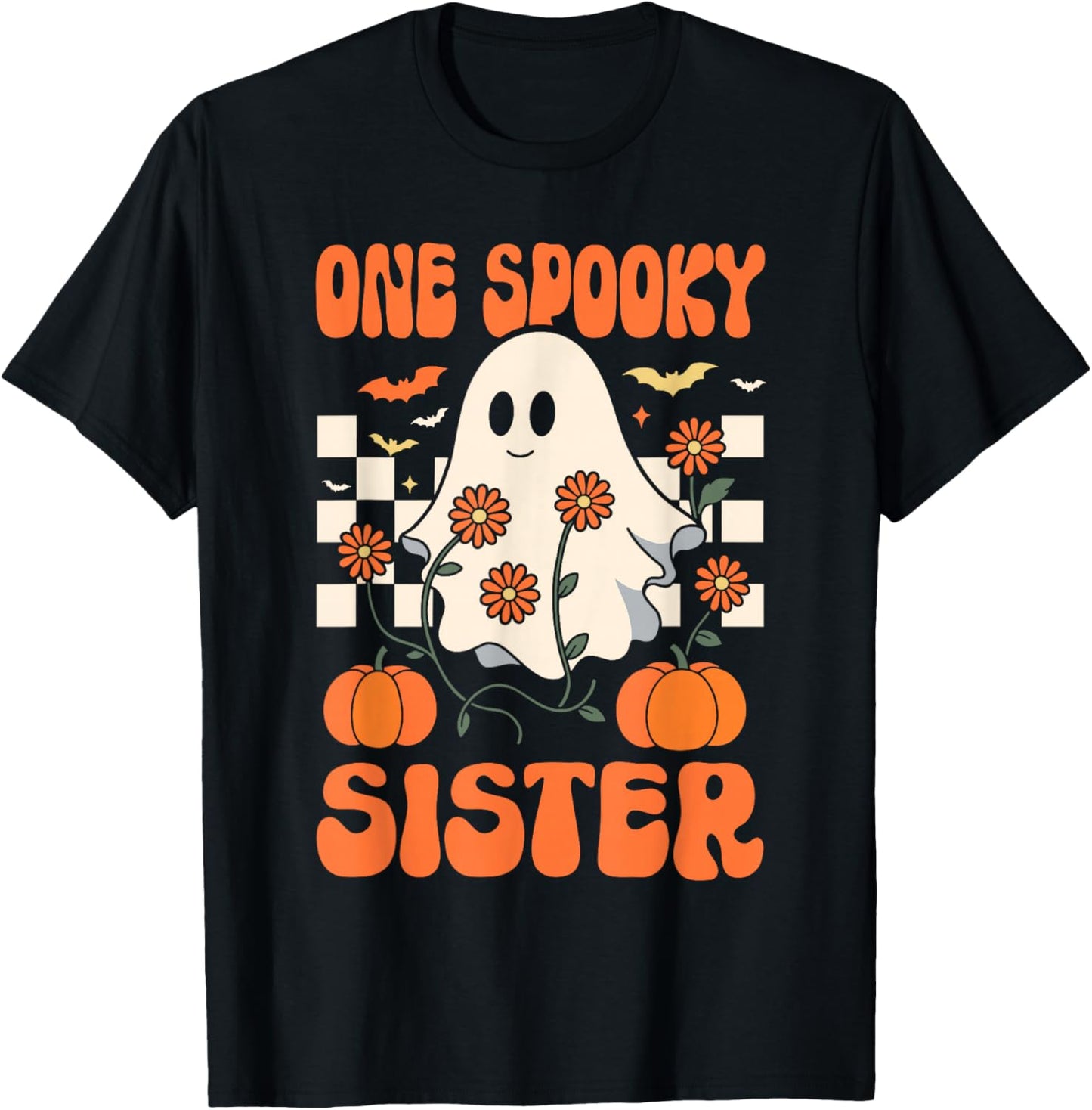 One Spooky Sister Matching Family Halloween Costumes T-Shirt - T-Shirt | Black