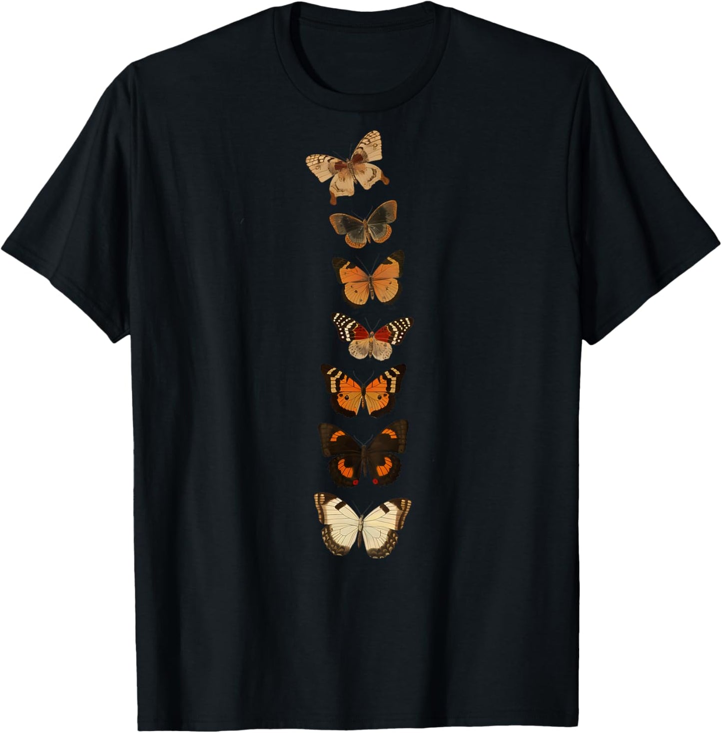 Cute Butterfly Spine Butterflies On Back Summer Women Casual T-Shirt - T-Shirt | Black