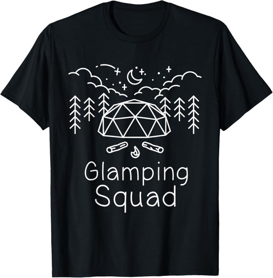 Glamping Squad Matching Group Glamper Men Women Kids Glamp T-Shirt - T-Shirt | Black