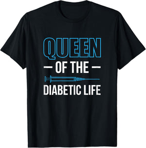 Queen Of The Diabetic Life Diabetes T-Shirt - T-Shirt | Black