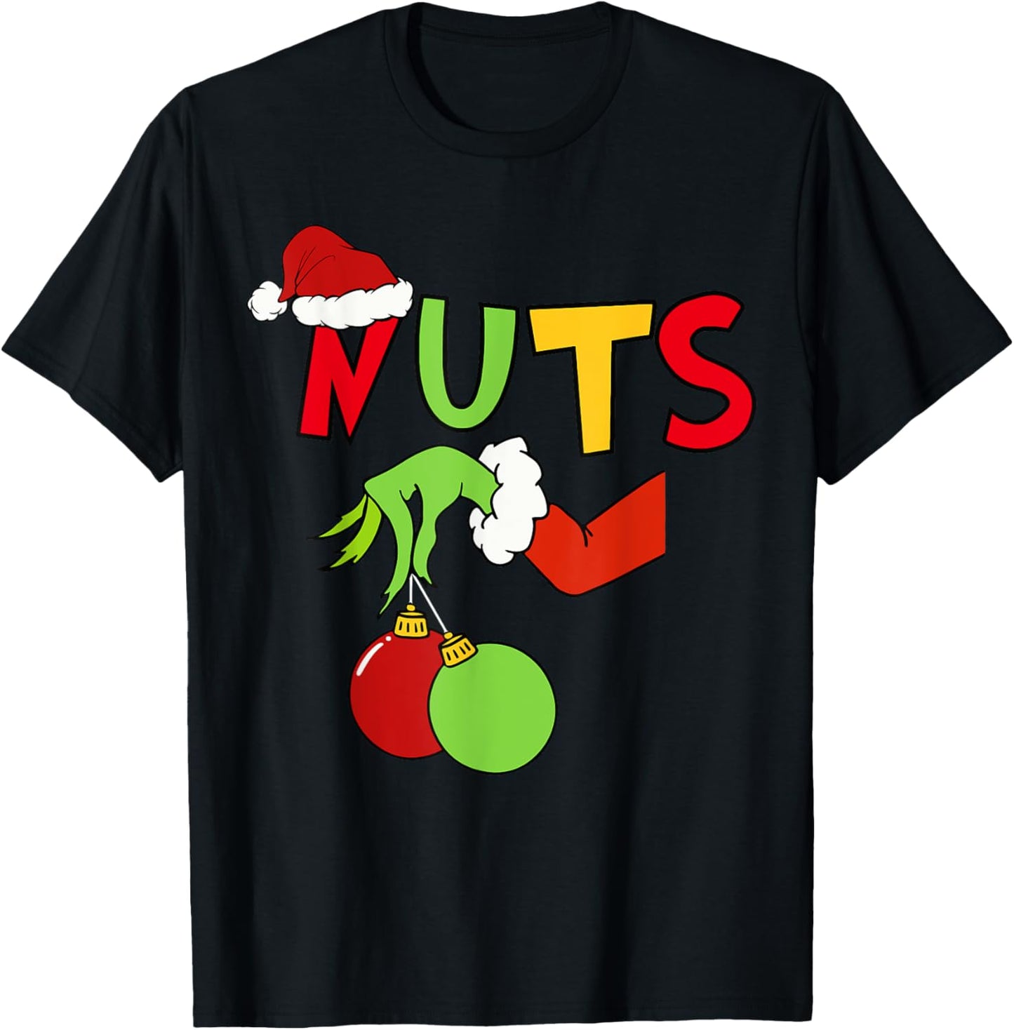 Chest Nuts Merry Christmas Shirt Xmas Matching Couples Men T-Shirt - T-Shirt | Black