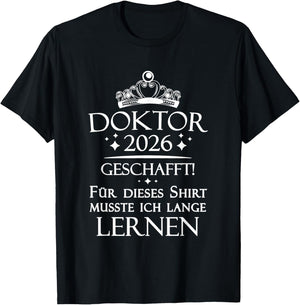 Lustiges Doktor Bestanden T-Shirt - T-Shirt | Black