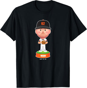 Logan Webb San Francisco Baseball Bobblehead MLBPA T-Shirt - T-Shirt | Black