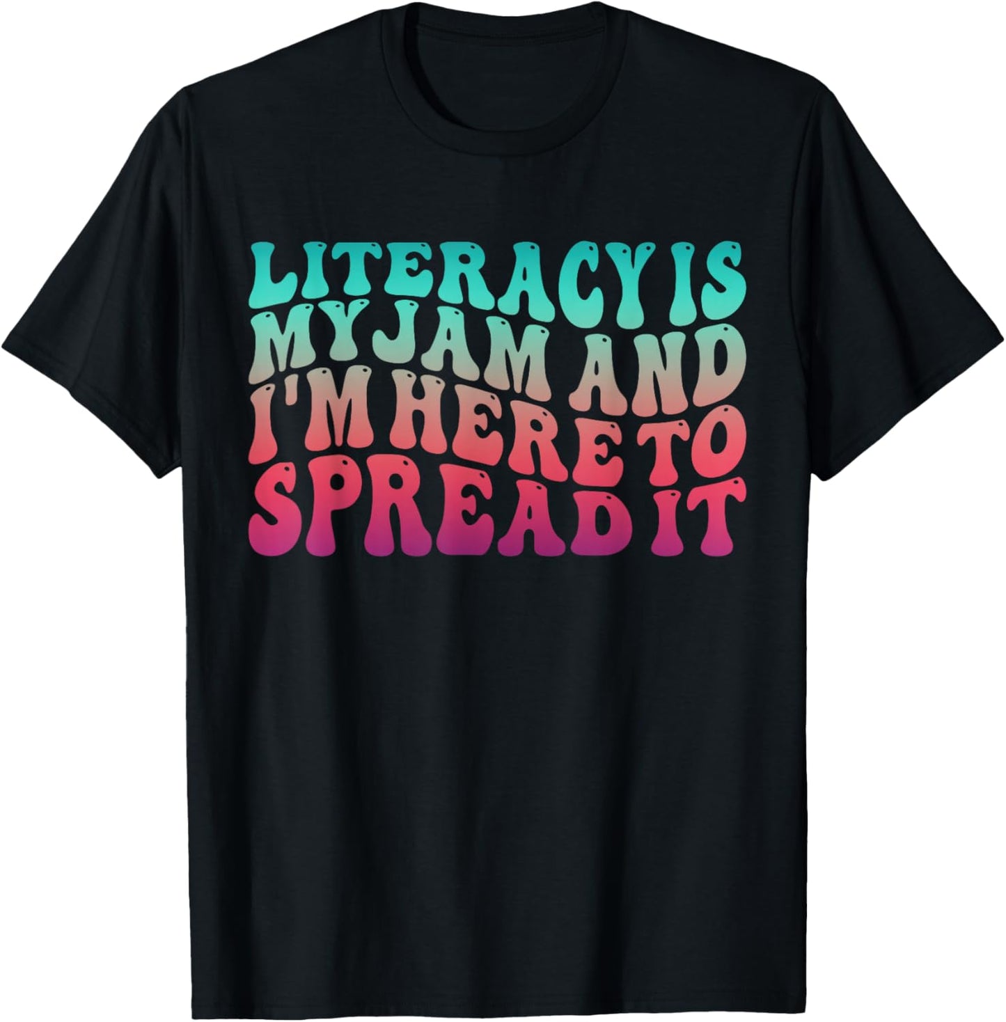 Teaching Pun Literacy is My Jam Librarian Book Lover Teacher T-Shirt - T-Shirt | Black