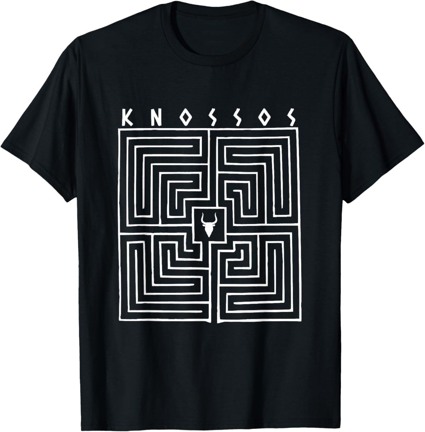Knossos Labyrinth Minotaur Ancient Minoan Crete Greece T-Shirt - T-Shirt | Black