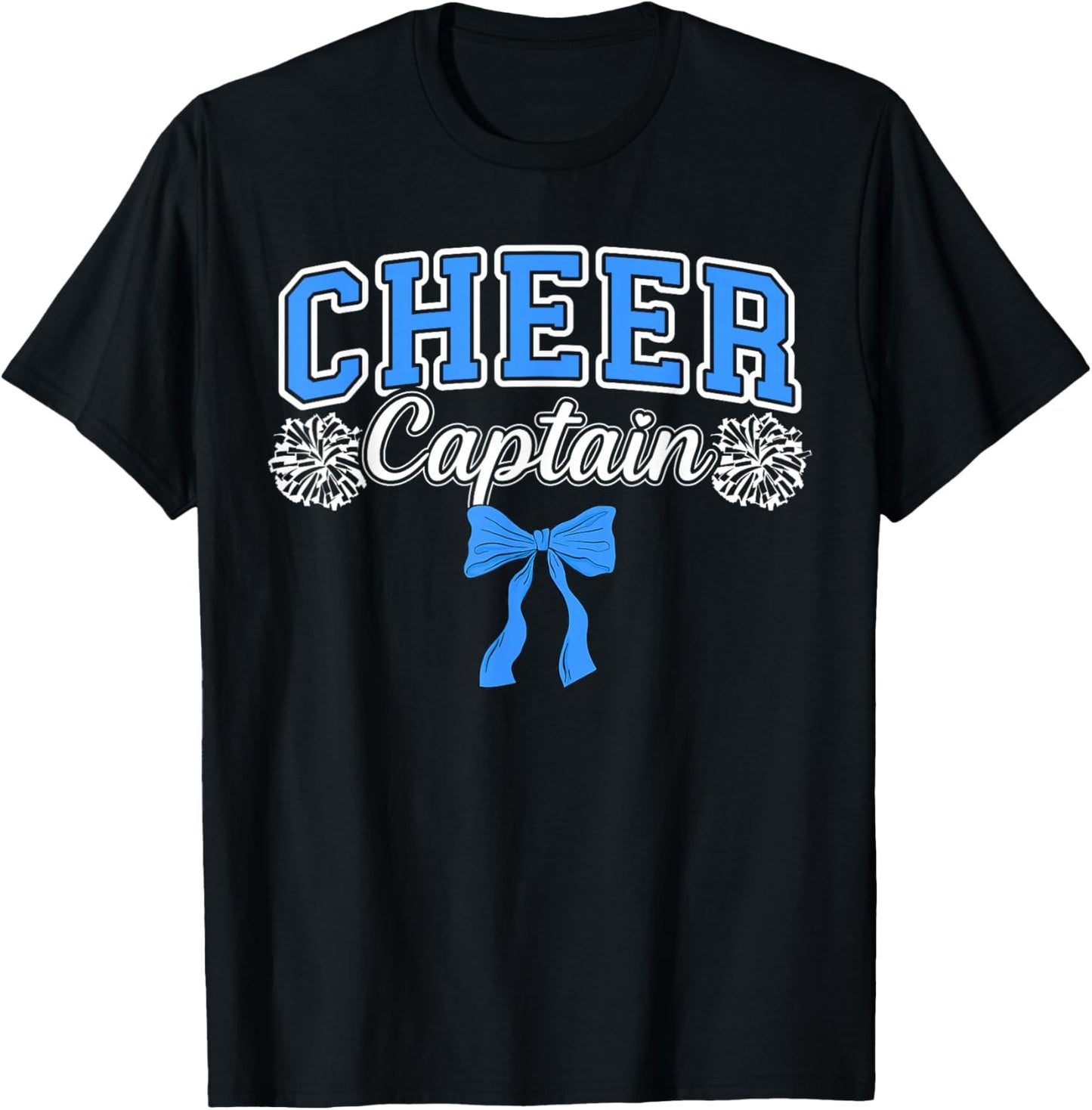 Cheer Captain Bow Cheerleading Captain Cheerleader Captain T-Shirt - T-Shirt | Black