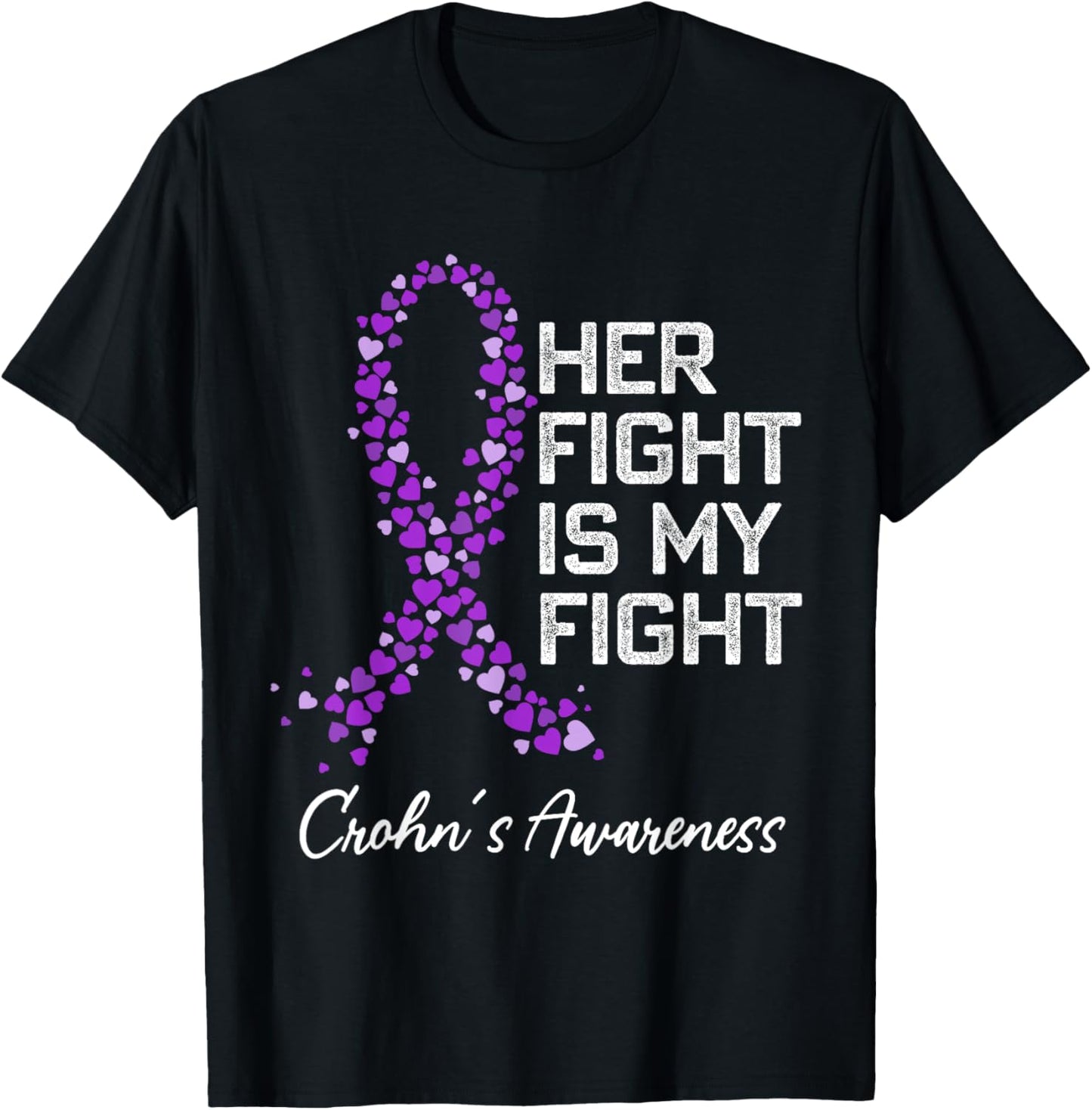 Colon Cancer and Crohn's Disease Awareness Husband Boyfriend T-Shirt - T-Shirt | Black