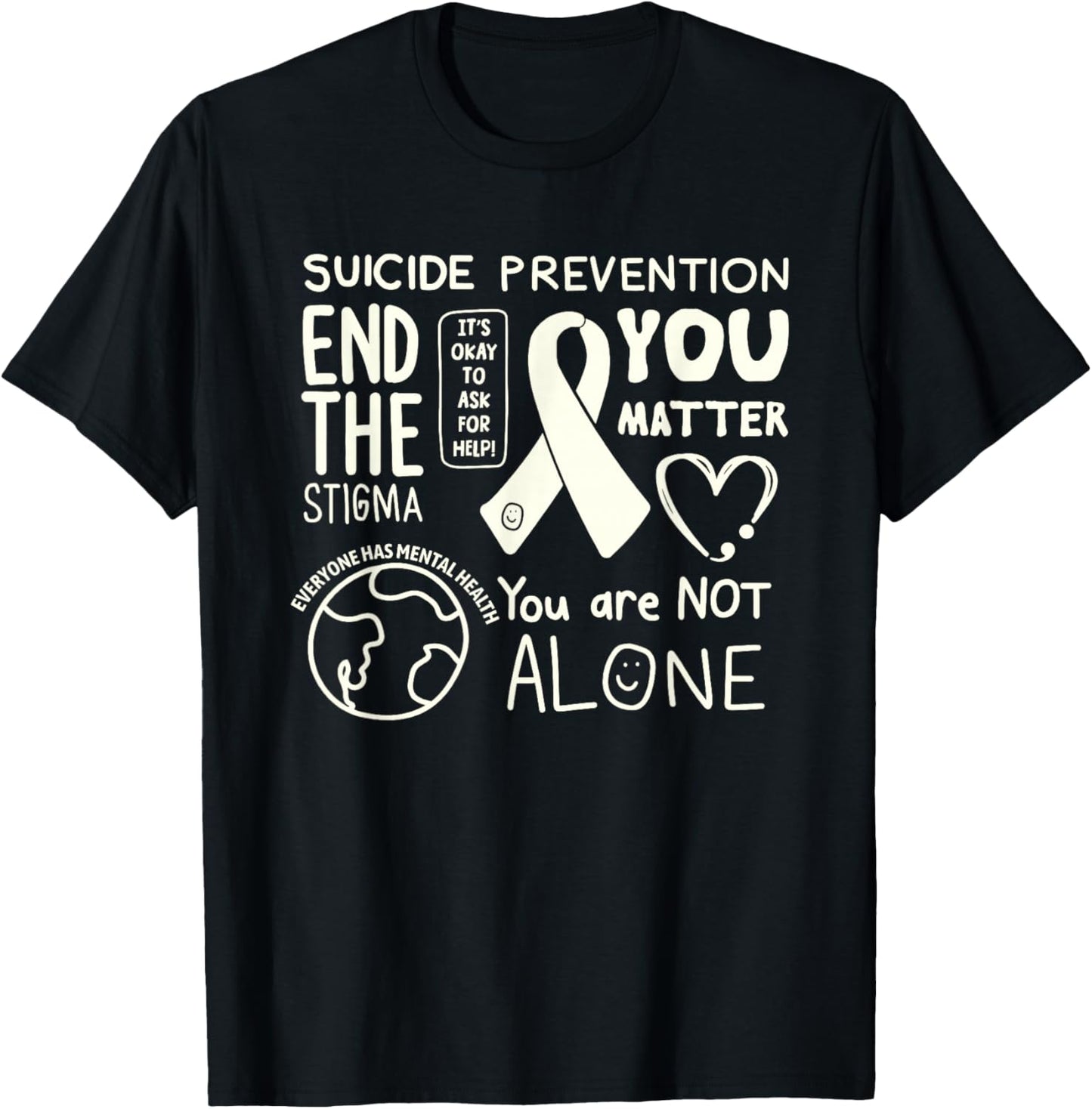 Original Happiness Project Sucide Prevention T-Shirt - T-Shirt | Black