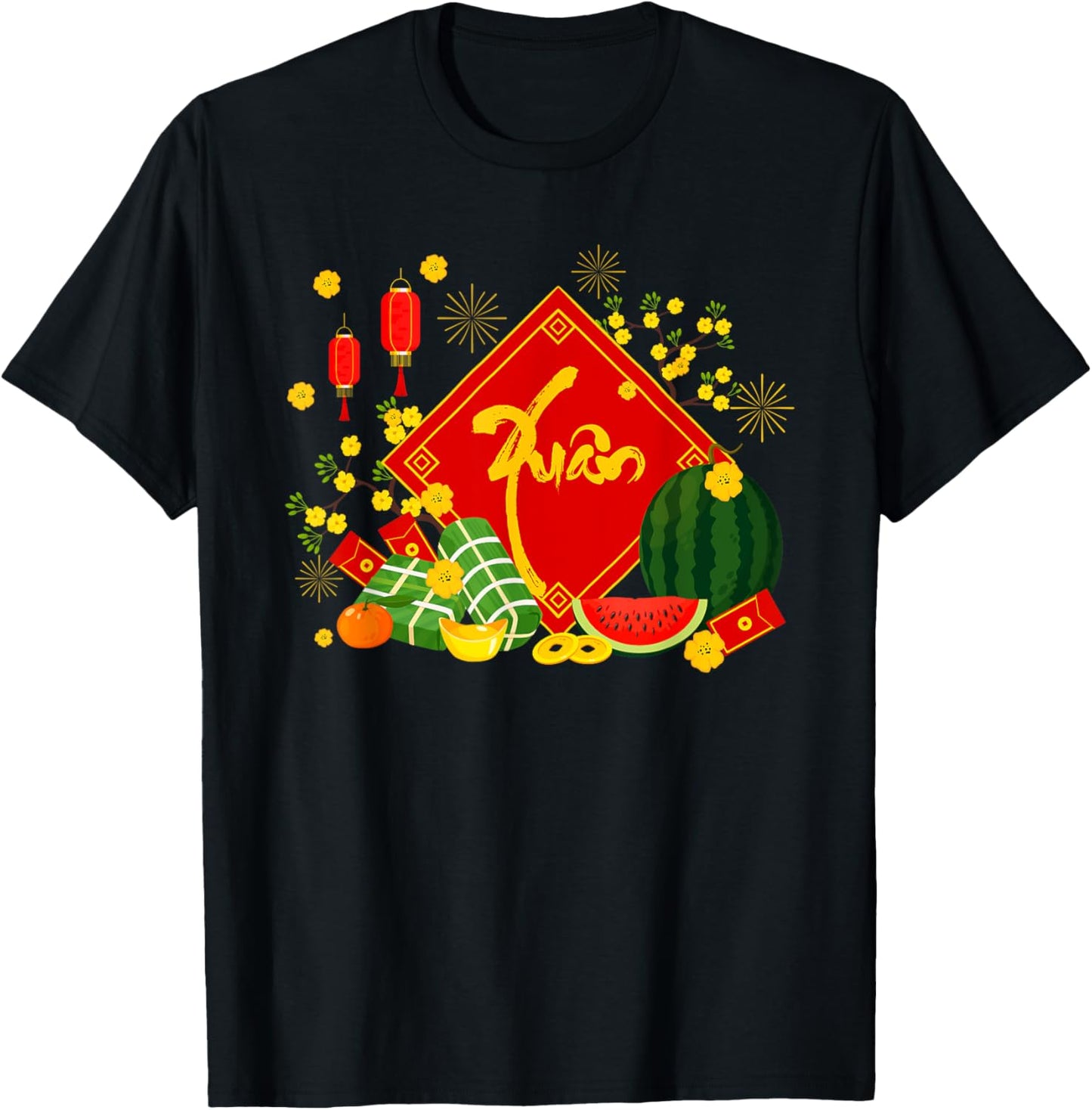 Happy Vietnamese Lunar New Year Xuan Spring Tet Holiday T-Shirt - T-Shirt | Black