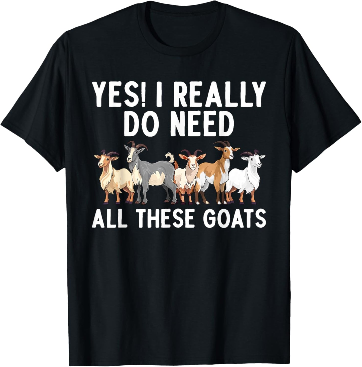 Cool Goat Design Women Animal Farming Goat Lover T-Shirt - T-Shirt | Black