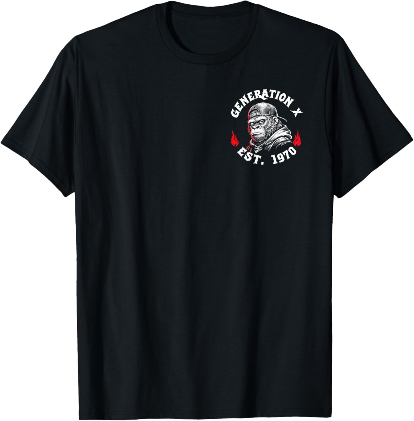 (2 Sided) Gen X EST 1970 There's A 99% Chance I Don't Care T-Shirt - T-Shirt | Black