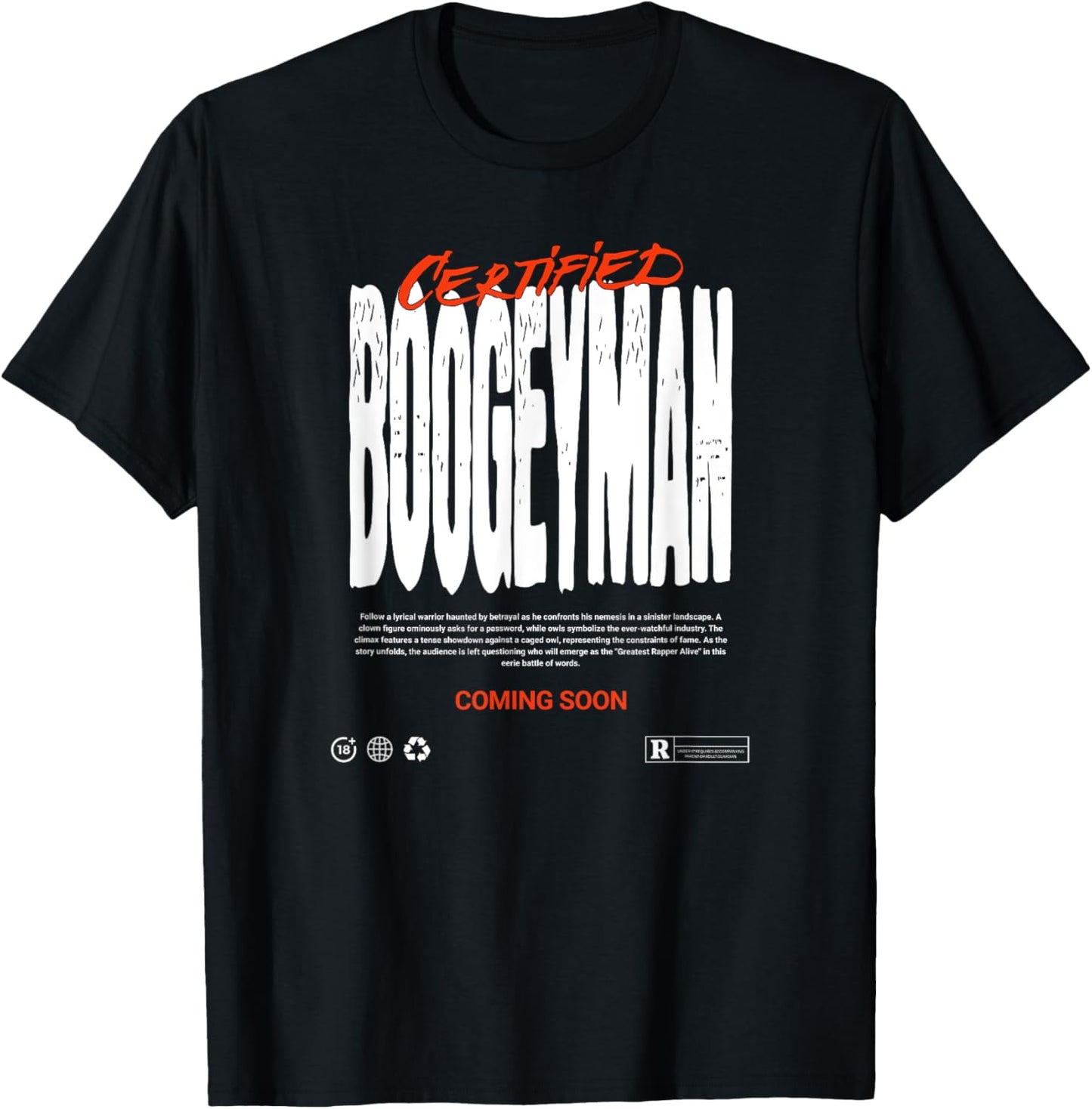 Skyscrapers Clothing Co. Certified Boogeyman -Adults Black Halloween T-Shirt - T-Shirt | Black