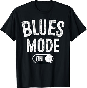 Blues Mode On Funny Blues Man Gift Musician Singer Guitarist T-Shirt - T-Shirt | Black