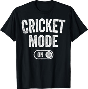 Cricket Mode On Funny Cricketer Gift Bowler Coach T-Shirt - T-Shirt | Black