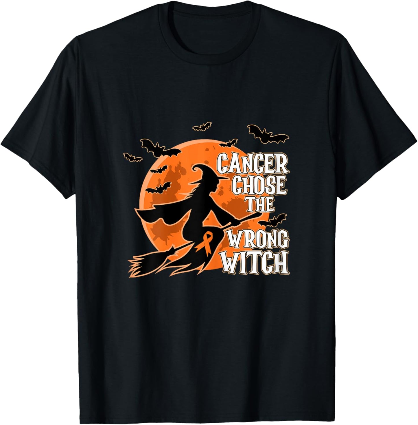 Cancer Chose The Wrong Witch Kidney Cancer Halloween Costume T-Shirt - T-Shirt | Black