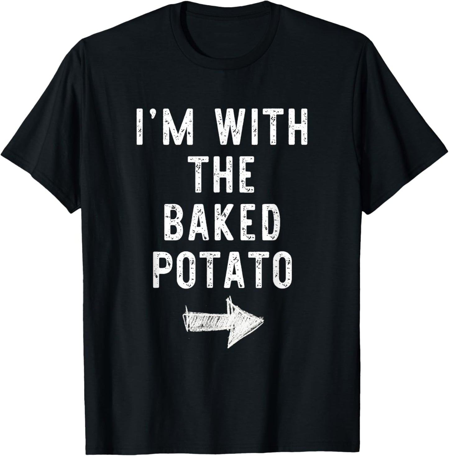 I’m With The Baked Potato Funny Halloween Couple Costume T-Shirt - T-Shirt | Black