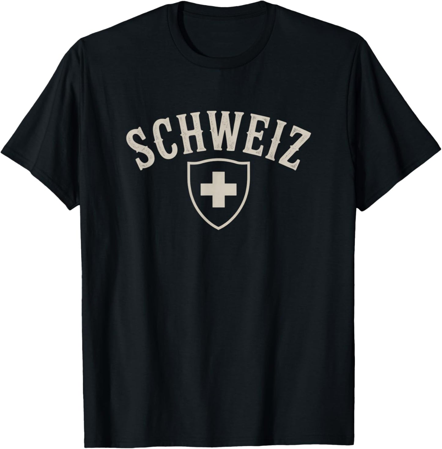 Schweiz Vintage Shield Swiss Heritage Pride T-Shirt - T-Shirt | Black