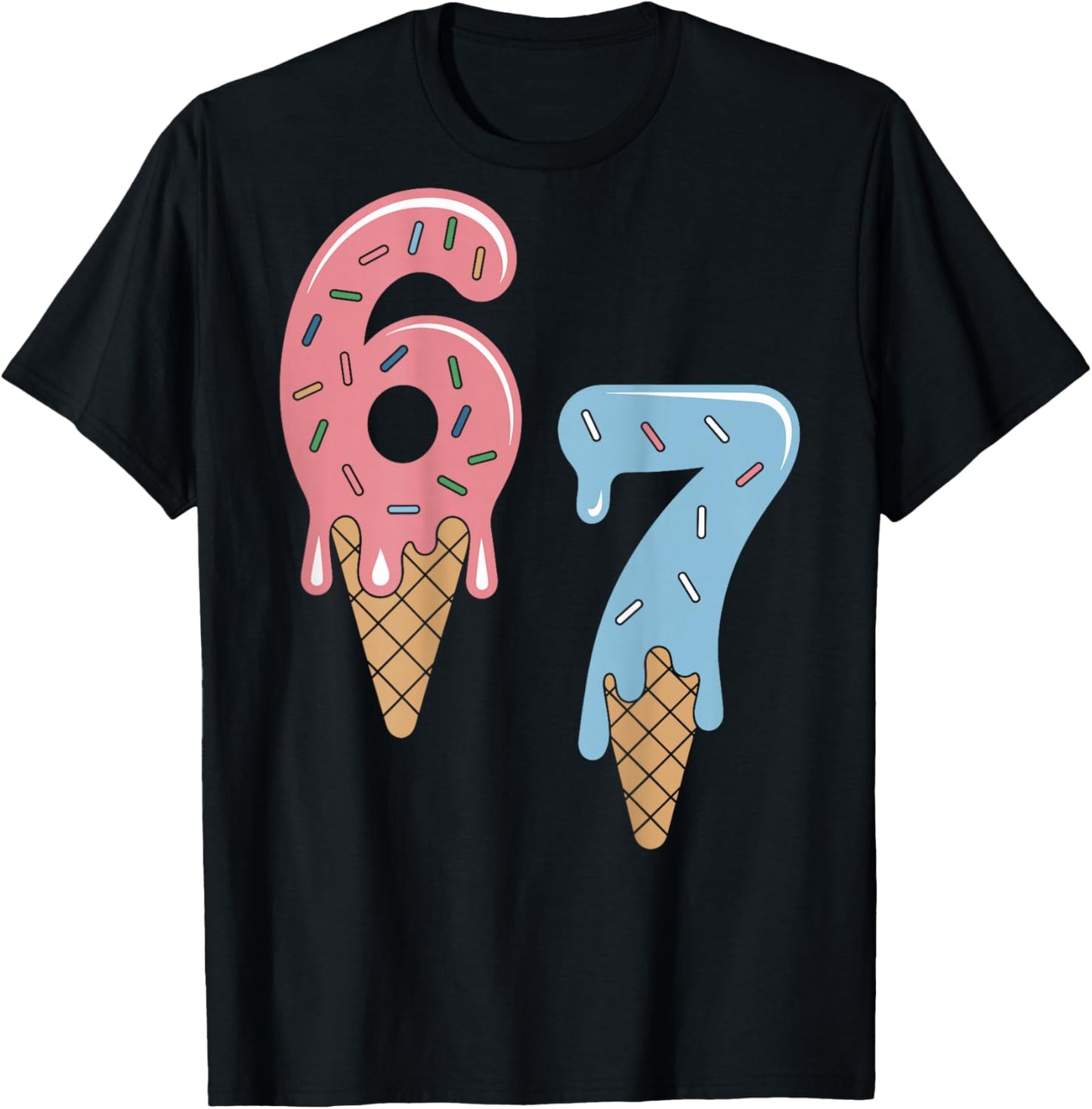 Funny Six Seven Meme 6 7 Shirt Retro T-Shirt - T-Shirt | Black