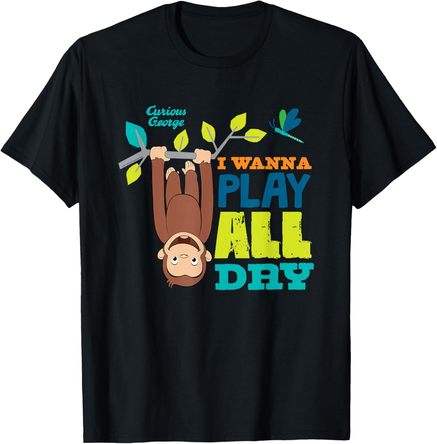 Curious George I Wanna Play All Day T-Shirt - T-Shirt | Black