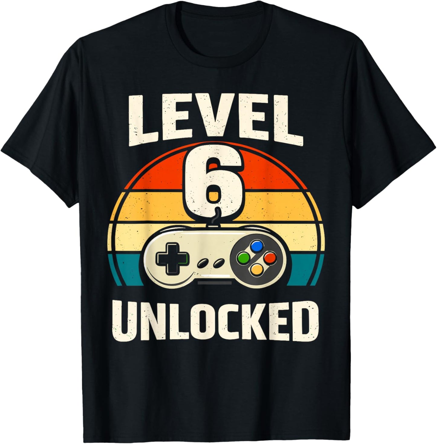 6th Birthday Level 6 Unlocked Gamer Gaming Six Birthday T-Shirt - T-Shirt | Black