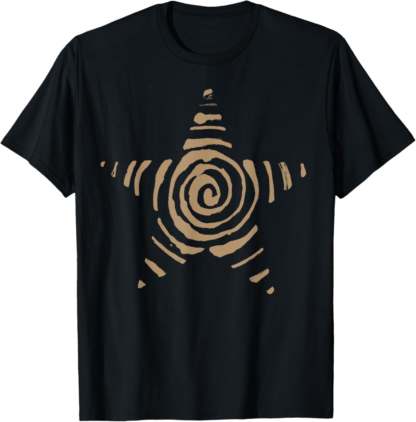 Spiral Star y2k Whimsy Grunge Vintage Alt Brown Graphic T-Shirt - T-Shirt | Black