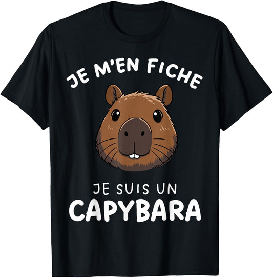 Capybara Cute Je M'en Cara Je suis Un Capybara T-Shirt - T-Shirt | Black