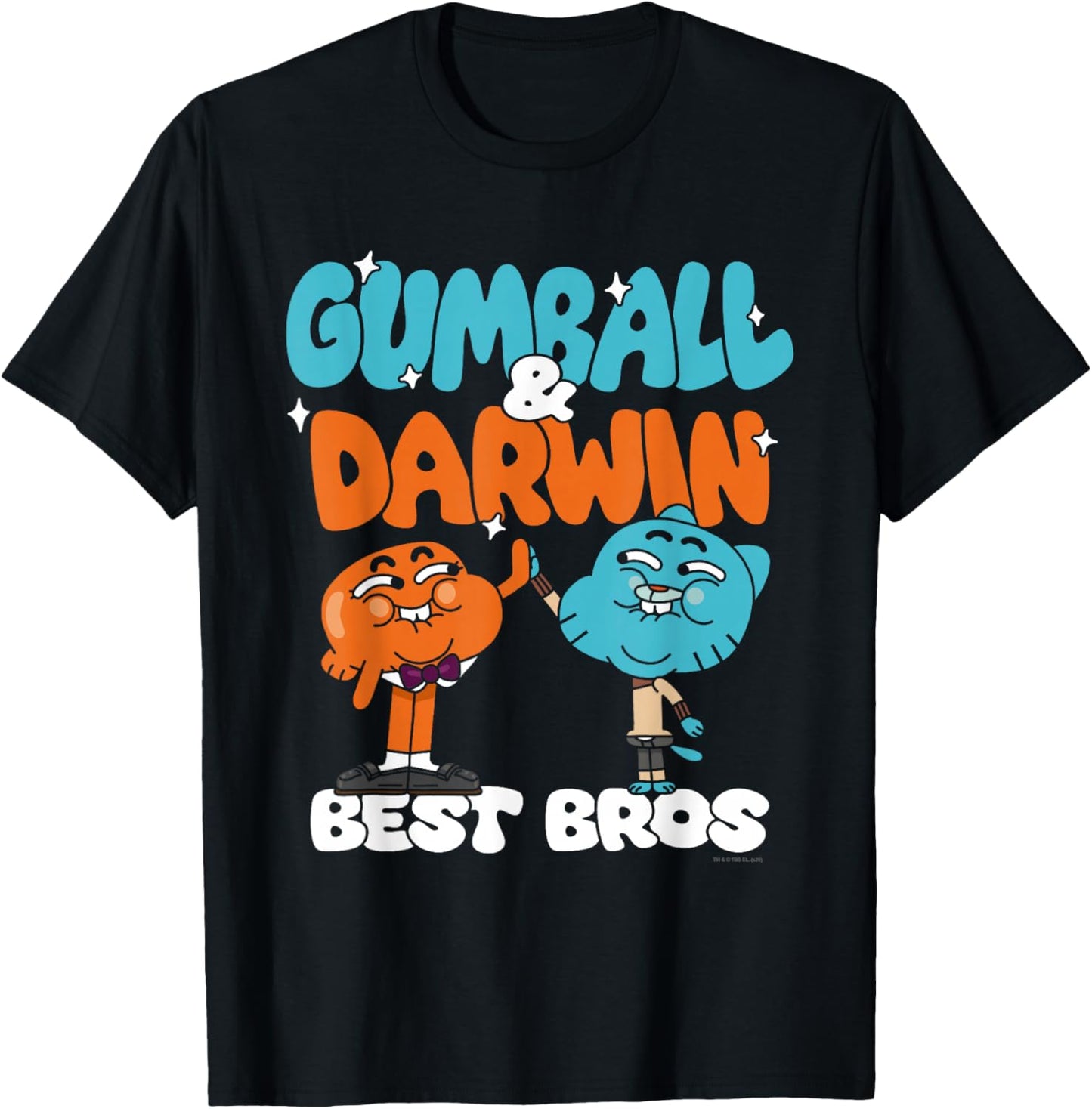 TAWOG Gumball and Darwin Best Bros Funny Cartoon T-Shirt - T-Shirt | Black