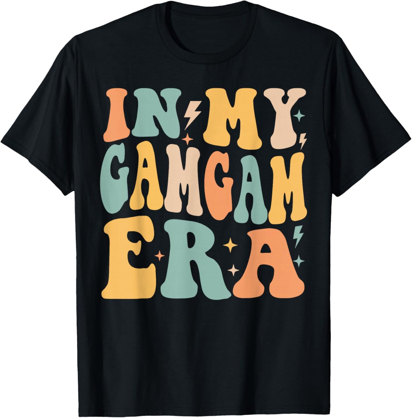 Retro Groovy In My Gamgam Era Mother's Day T-Shirt - T-Shirt | Black
