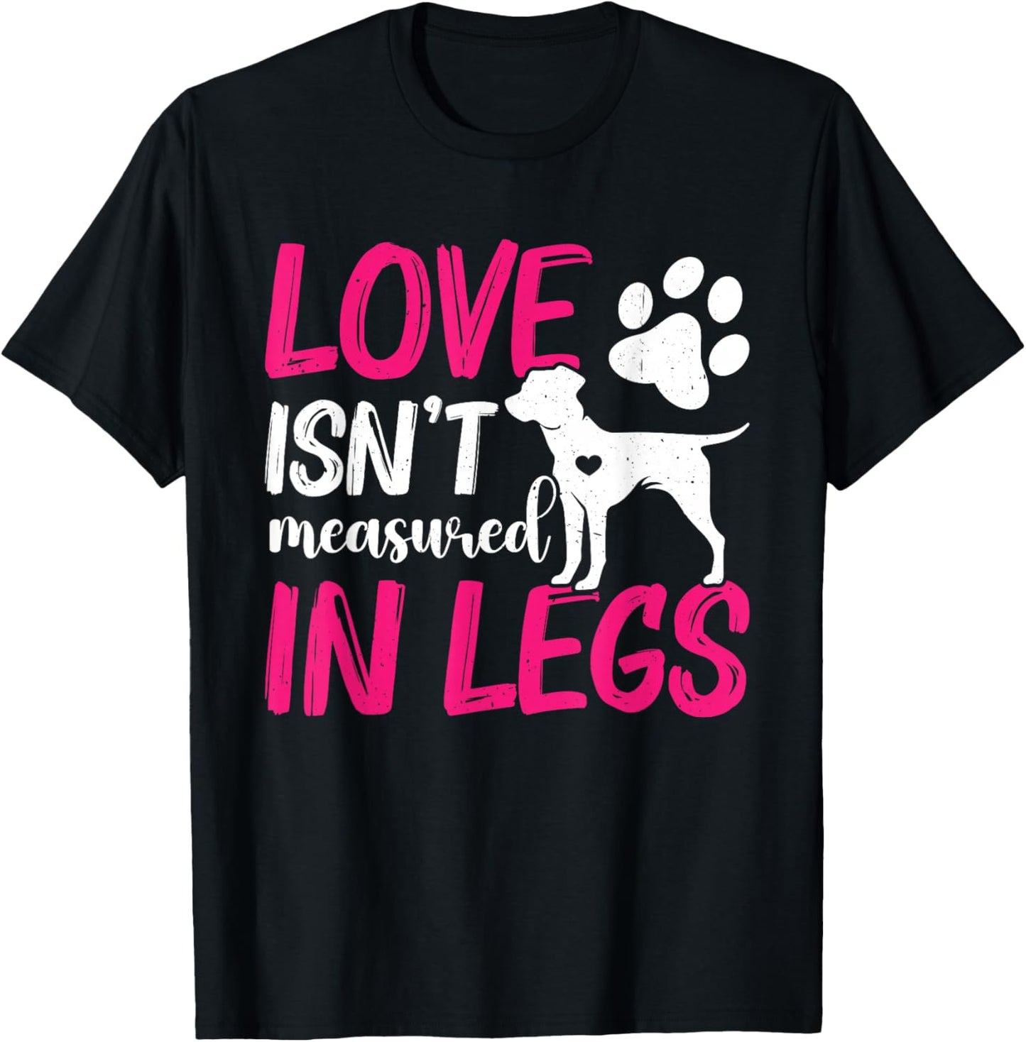Love Isnt Measured in Legs Right Back Leg Amputee, Tripaw T-Shirt - T-Shirt | Black