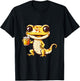 Gecko With Beer | Funny Drinking Party T-Shirt - T-Shirt | Black