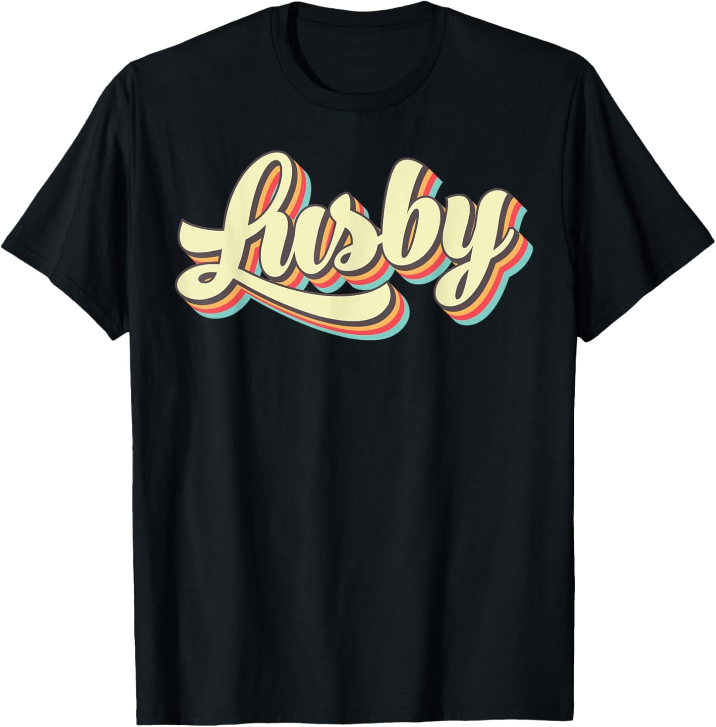 Lusby Retro Art Baseball Font Vintage T-Shirt - T-Shirt | Black