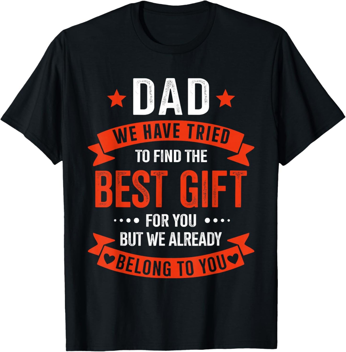 Dad Best Gift from Kids for Fathers Day Christmas Birthday T-Shirt - T-Shirt | Black