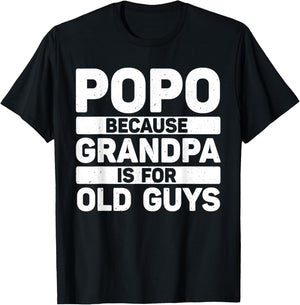 Popo Design For Grandpa From Grandkids Father's Day Popo T-Shirt - T-Shirt | Black