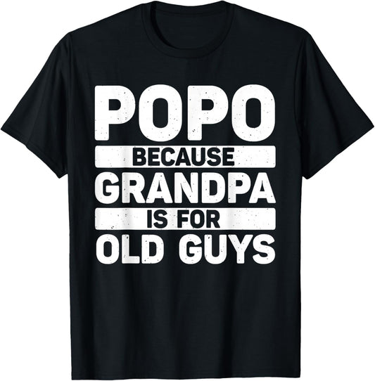 Popo Design For Grandpa From Grandkids Father's Day Popo T-Shirt - T-Shirt | Black